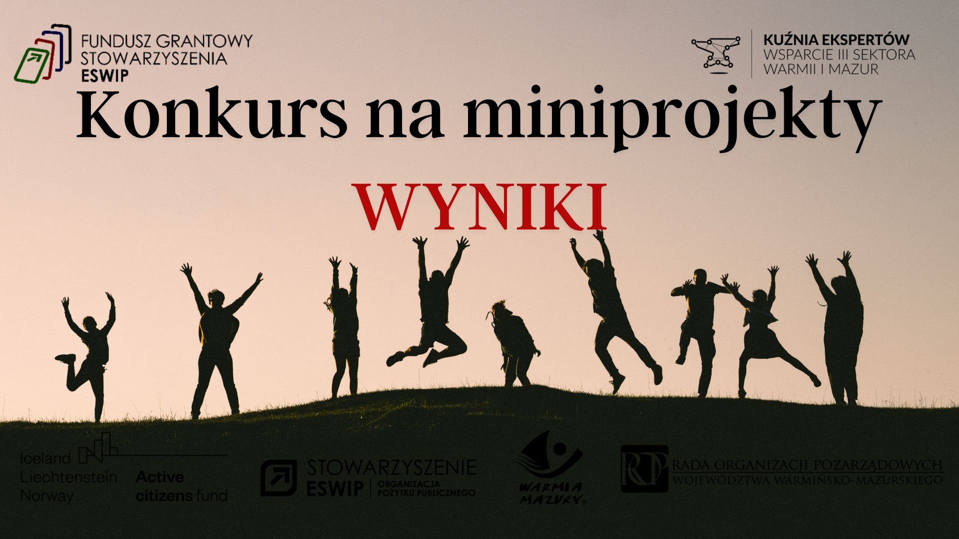 Wyniki konkursu na realizację Mini projektu/inicjatywy lokalnej w ramach Funduszu Grantowego i projektu „Kuźnia Ekspertów - wsparcie III sektora Warmii i Mazur"