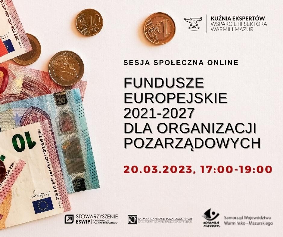 O funduszach dla organizacji - zapraszamy na sesję społeczną