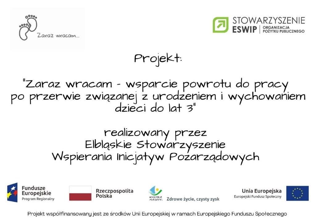 Wydłużenie terminu przyjmowania wniosków o refundację za miesiąc KWIECIEŃ, w ramach projektu „Zaraz wracam…”