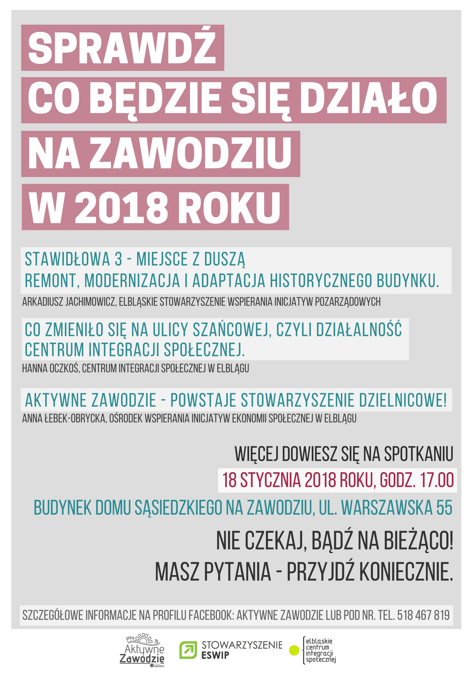 O zmianach na Zawodziu. Zapraszamy na spotkanie