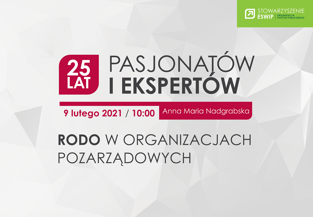 Webinarium: RODO w organizacjach pozarządowych