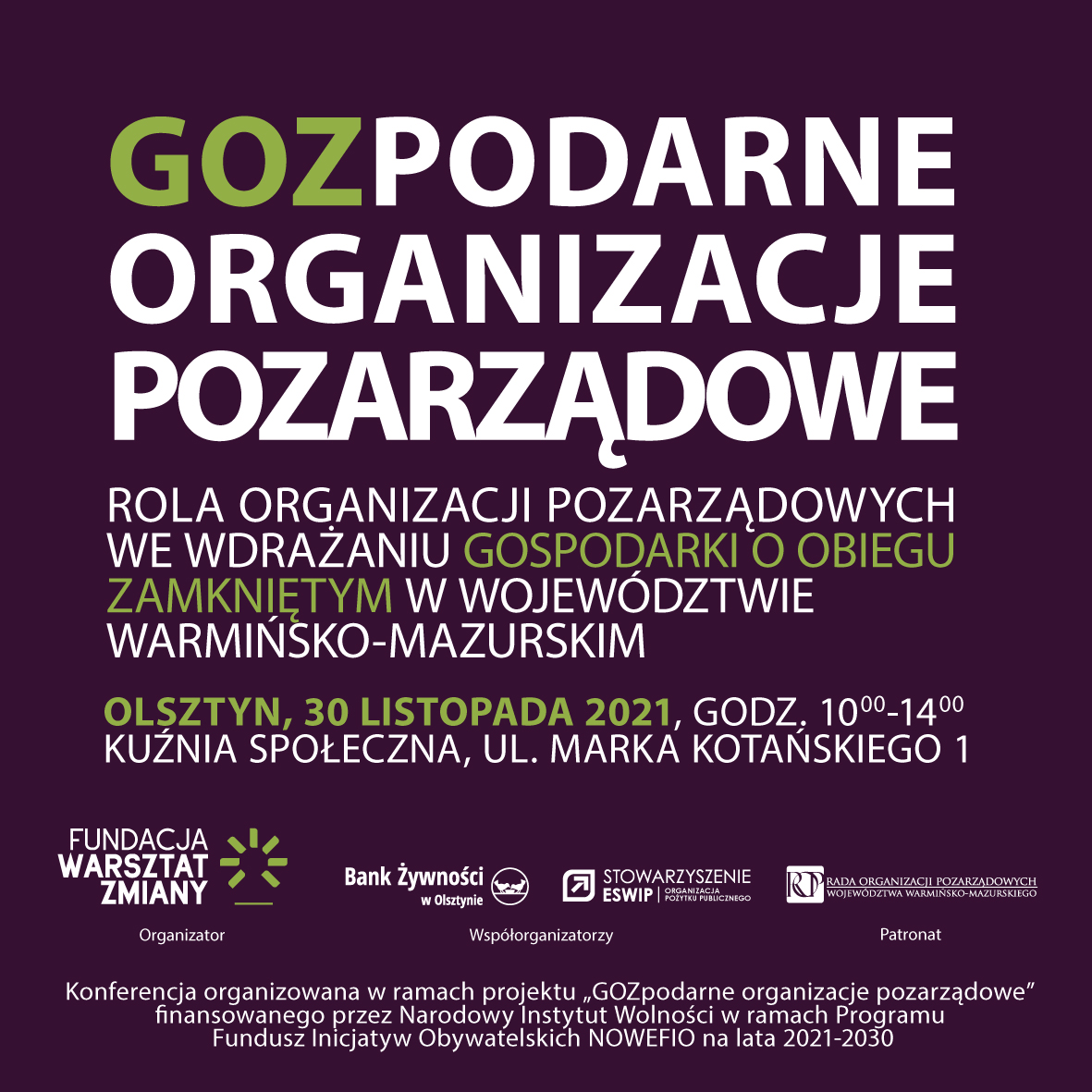 Konferencja: GOZpodarne organizacje pozarządowe