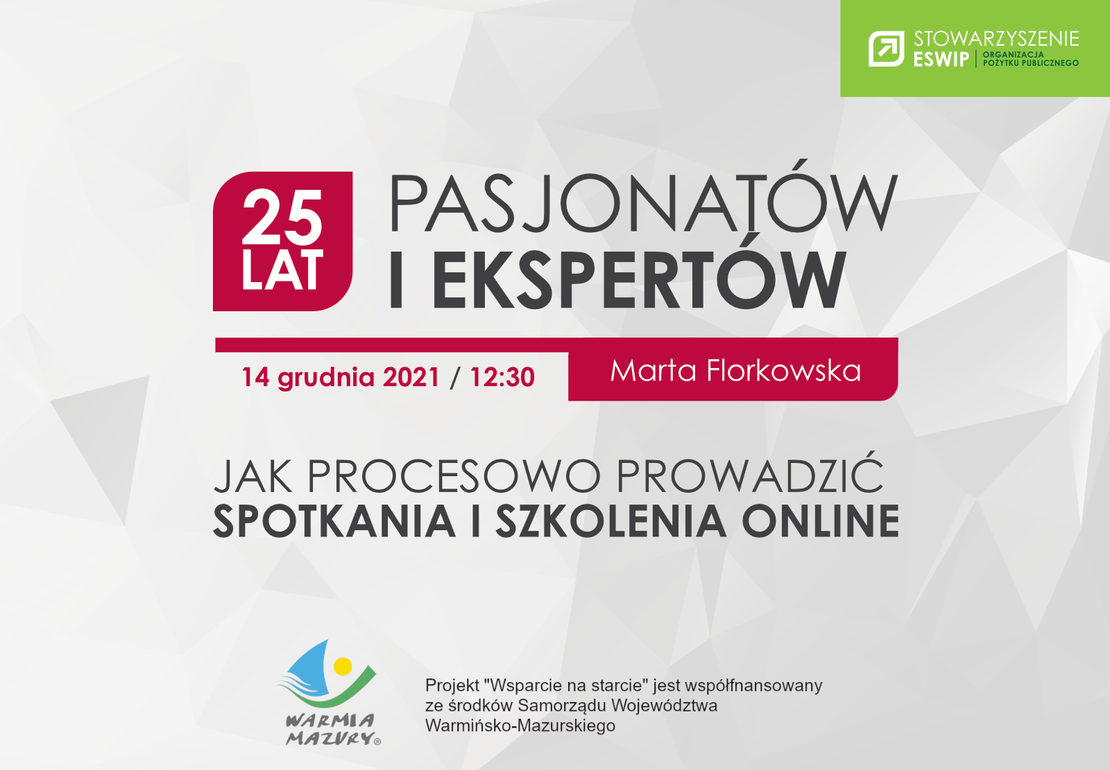 Webinarium: Jak procesowo prowadzić spotkania i szkolenia online - przełożone na 21 grudnia